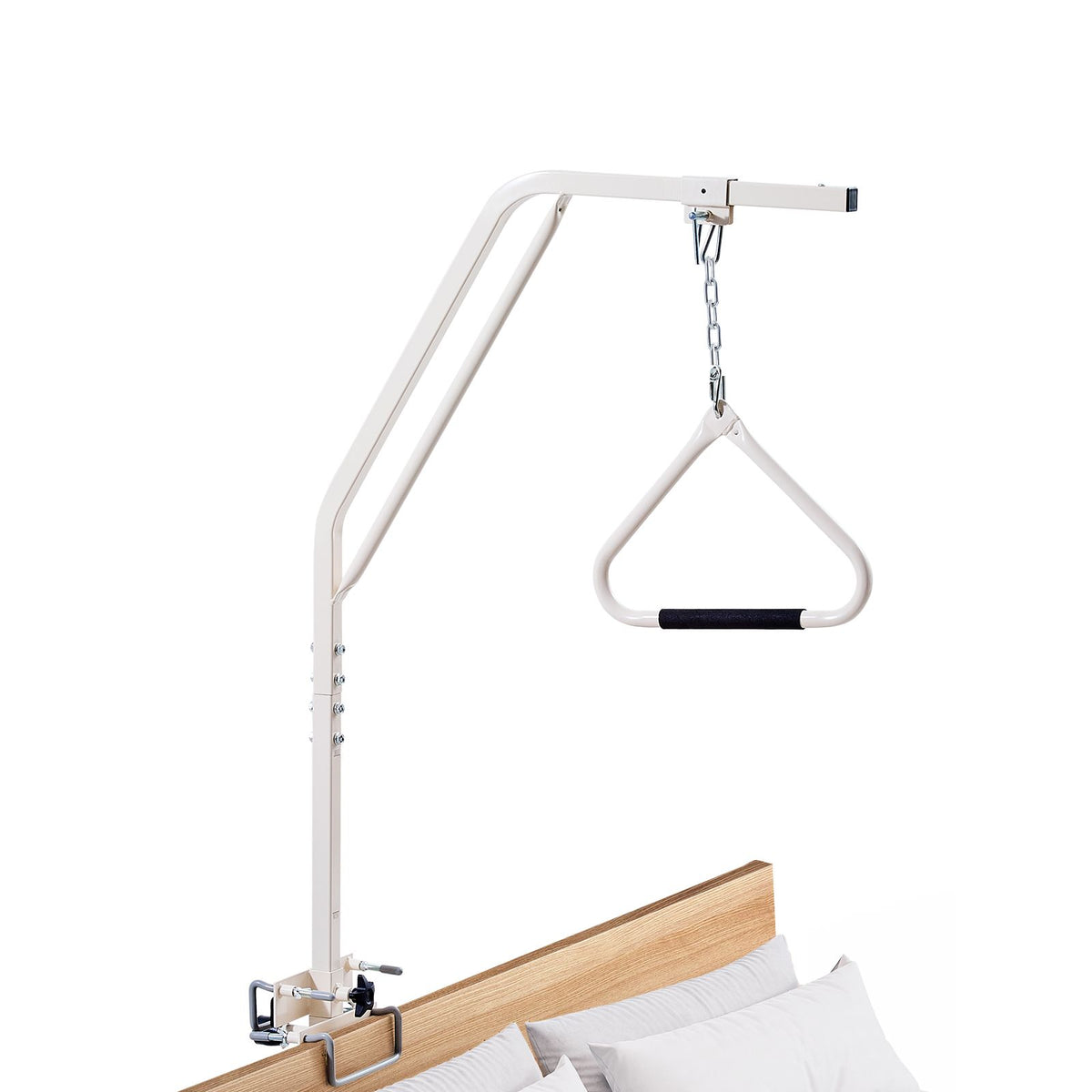 Trapeze Bar for Bed Mobility, Medical Bed Trapeze with Clamps & Metal Chain, 250LBS Weight Capacity Pull Up Assist Bar for Elderly & Disabled, Ideal for Home Care, Hospitals, Nursing Homes
