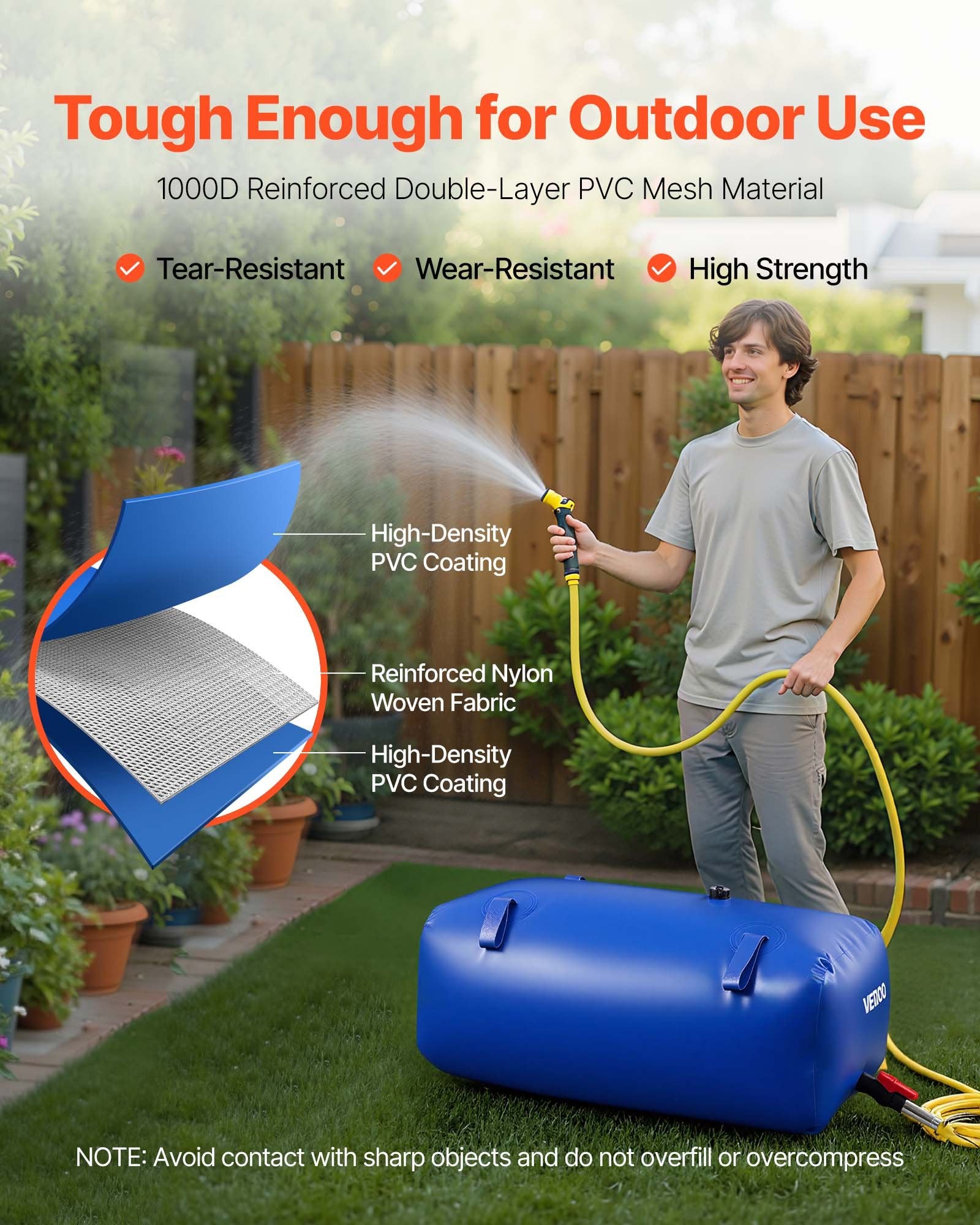 Food Storage: VEVOR Water Storage Bladder 113L Large Capacity Water Bag, Portable & Collapsible Soft Waters Container, Leakproof & Tear-Resistant PVC Emergency Waters Storage Tank for RV Truck & Outdoor Use