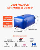 Food Storage: VEVOR Water Storage Bladder 240L Large Capacity Water Bag, Portable & Collapsible Soft Waters Container, Leakproof & Tear-Resistant PVC Emergency Waters Storage Tank for RV Truck & Outdoor Use