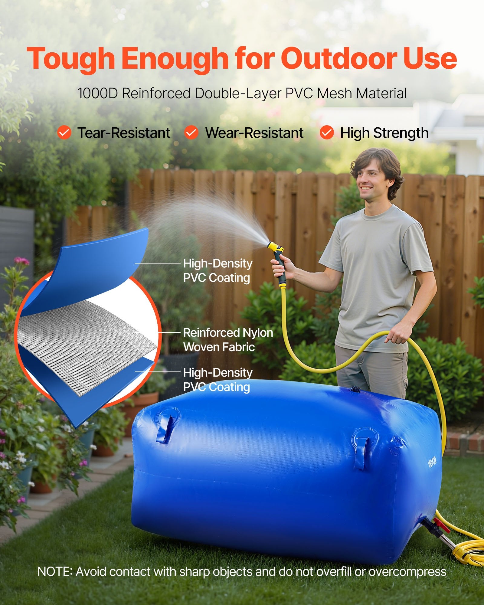 Food Storage: VEVOR Water Storage Bladder 400L Large Capacity Water Bag, Portable & Collapsible Soft Waters Container, Leakproof & Tear-Resistant PVC Emergency Waters Storage Tank for RV Truck & Outdoor Use