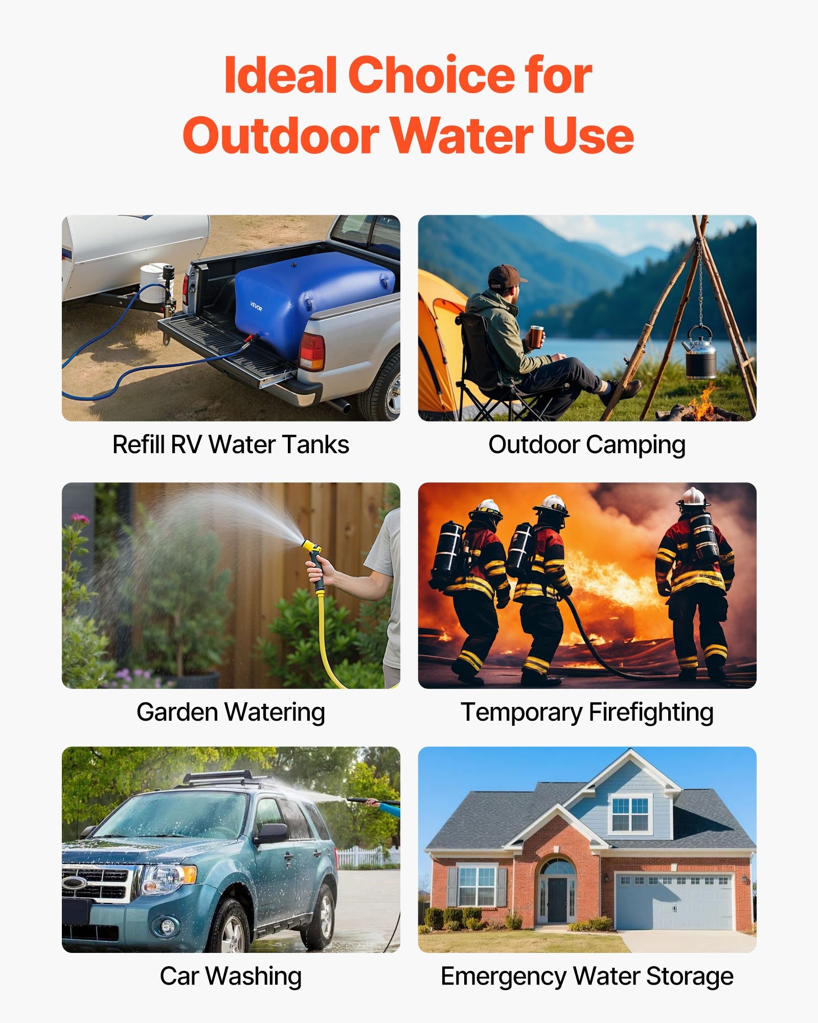 Food Storage: VEVOR Water Storage Bladder 400L Large Capacity Water Bag, Portable & Collapsible Soft Waters Container, Leakproof & Tear-Resistant PVC Emergency Waters Storage Tank for RV Truck & Outdoor Use