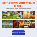 Portable Toilets & Showers: VEVOR Portable Water Storage Bladder 87 Gal 1000D PVC Collapsible Water Tank