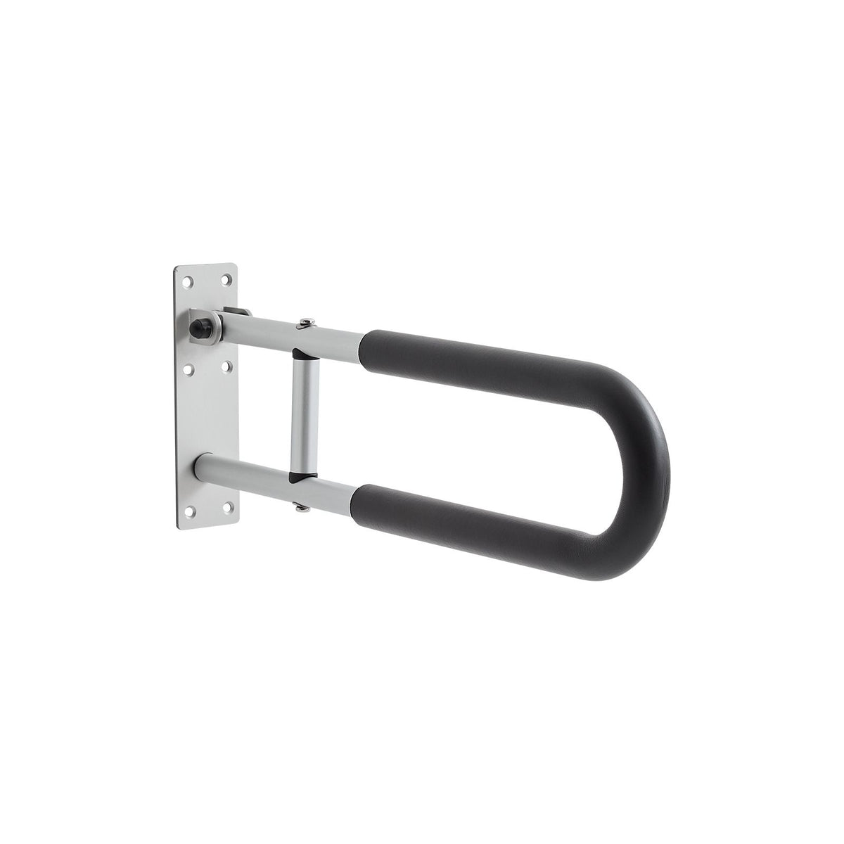 Toilet Safety Rail, 60.5 cm U-Shaped Handicap Grab Bar, Foldable Senior Safety Pole, Flip Up Toilet Grab Bars with Anti-Slip Support Handle, 136 kg Load Capacity for Elderly, Disabled, Pregnant