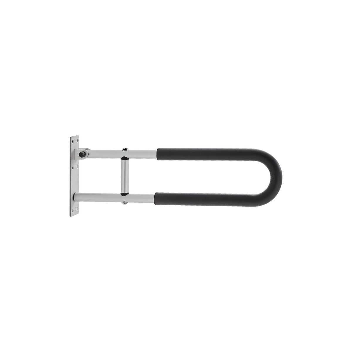 Toilet Safety Rail, 60.5 cm U-Shaped Handicap Grab Bar, Foldable Senior Safety Pole, Flip Up Toilet Grab Bars with Anti-Slip Support Handle, 136 kg Load Capacity for Elderly, Disabled, Pregnant