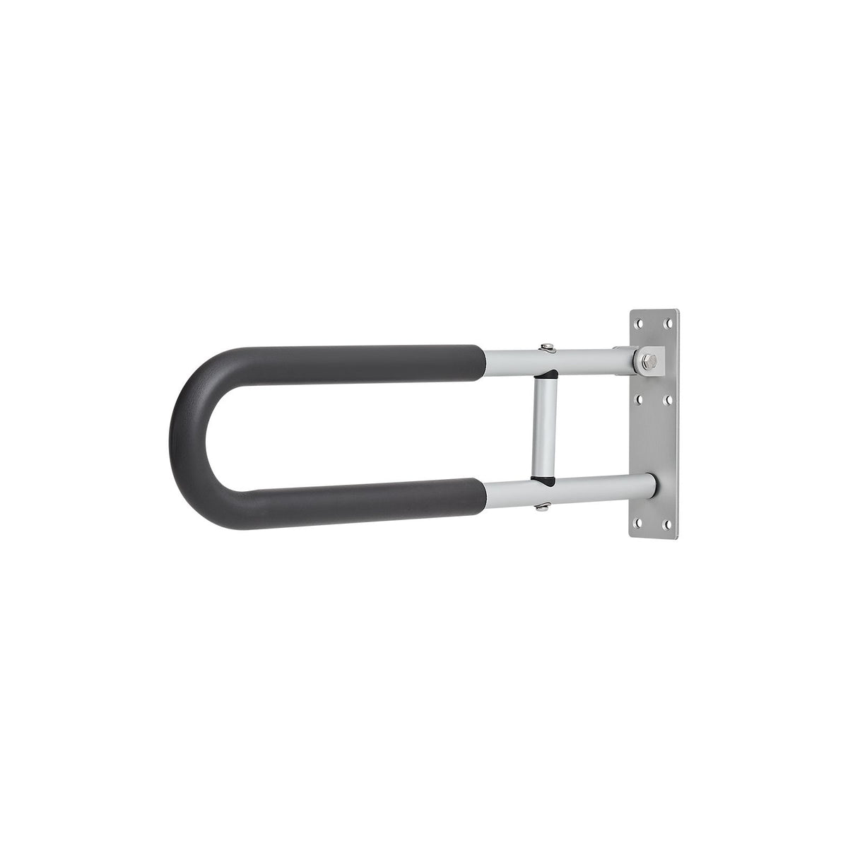 Toilet Safety Rail, 60.5 cm U-Shaped Handicap Grab Bar, Foldable Senior Safety Pole, Flip Up Toilet Grab Bars with Anti-Slip Support Handle, 136 kg Load Capacity for Elderly, Disabled, Pregnant