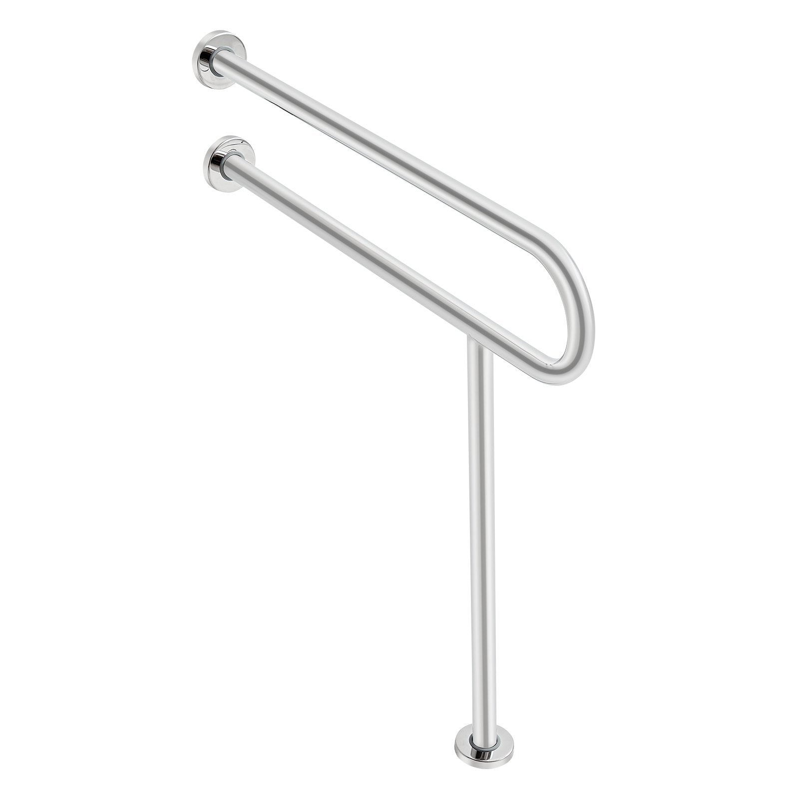 Automotive Parts: VEVOR Toilet Safety Rail, 80 cm U-Shaped Handicap Grab Bar, 304 Stainless Steel Senior Safety Pole, Toilet Grab Bars with Anti-Slip Handle, 136 kg Load Capacity Security Handrail with Support Leg