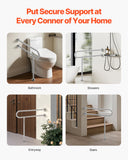 Automotive Parts: VEVOR Toilet Safety Rail, 80 cm U-Shaped Handicap Grab Bar, 304 Stainless Steel Senior Safety Pole, Toilet Grab Bars with Anti-Slip Handle, 136 kg Load Capacity Security Handrail with Support Leg