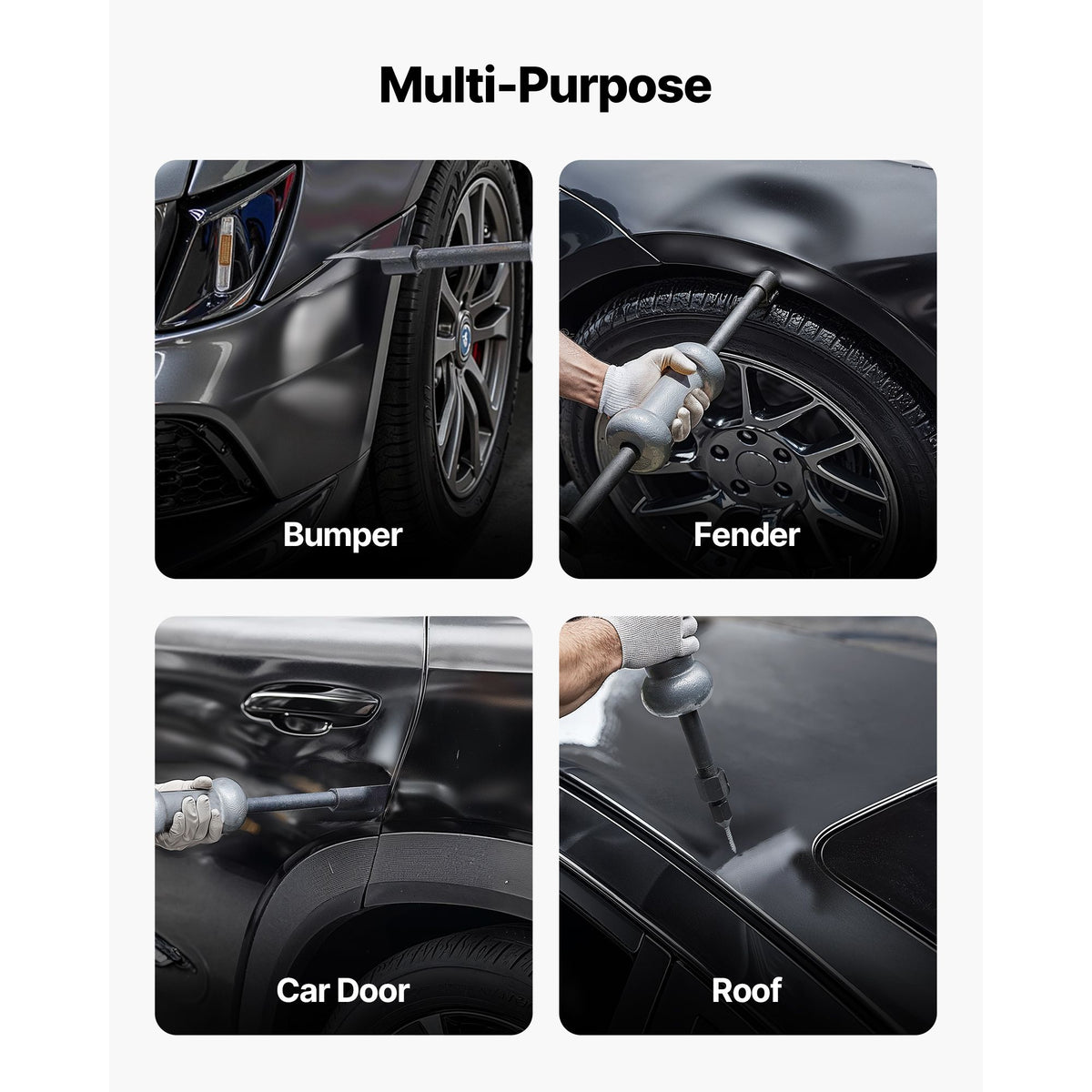 Dent Puller Kit, 4.54 kg 13-in-1 Slide Hammer Dent Removal Kit, Heavy-Duty Auto Body Truck Repair Automotive Damage Remover Tool Repair Frame with Carrying Case, Extension Rod, Non-Slip Handle