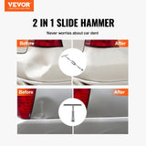 Automotive Repair & Speciality Tools: VEVOR 52 PCS Dent Removal Kit, Paintless Dent Repair Kit with 2-in-1 Slide Hammer with Stainless Steel Grooves, Short Puller Lines and Long Puller Lines, for Auto Dent Removal, Minor Dents, Door Ding