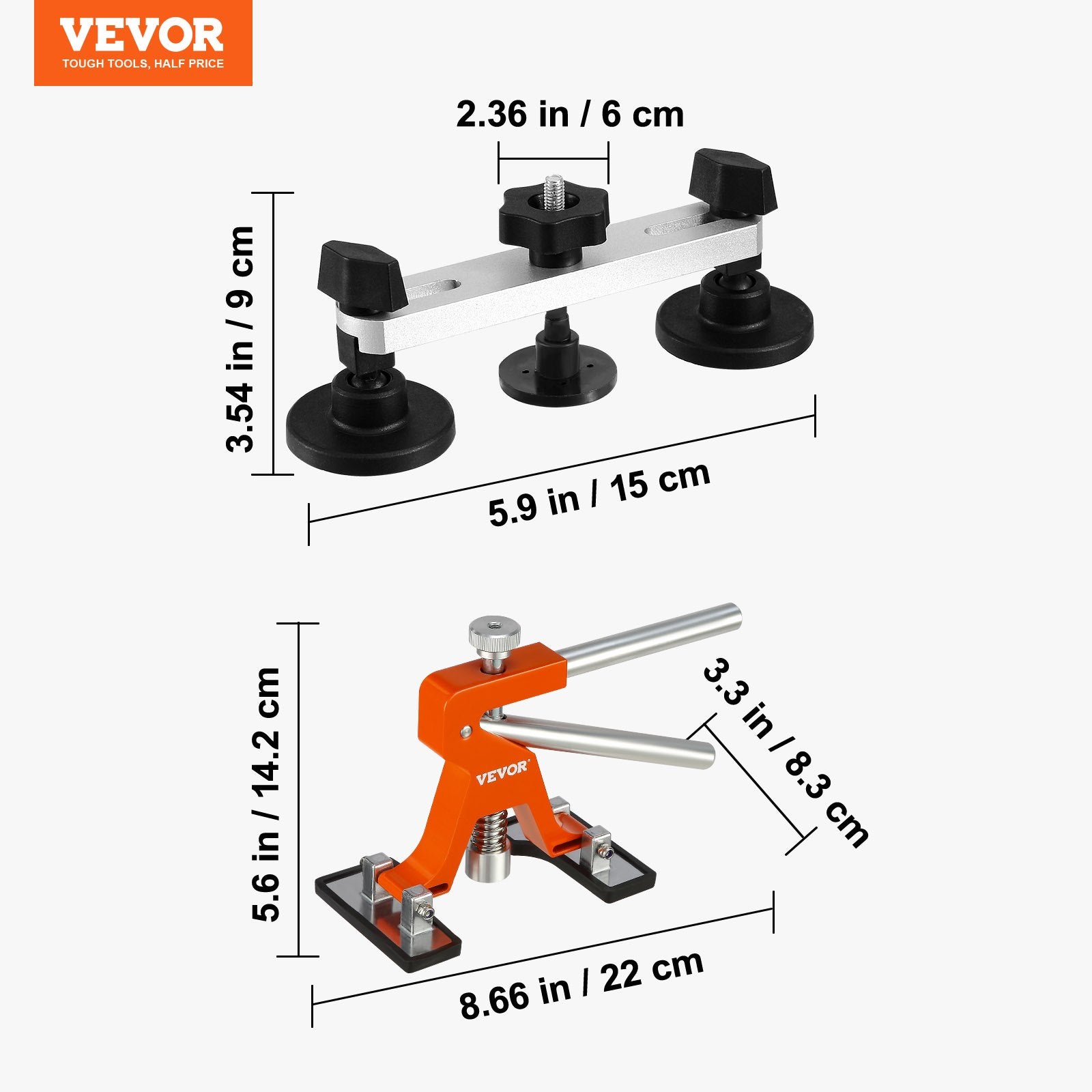 Automotive Repair & Speciality Tools: VEVOR 56 PCS Dent Removal Kit, Paintless Dent Repair Kit with Golden Lifter, Bridge Puller, Car Dent Puller with Puller Tabs, Hot Glue Gun for Auto Body Dents, Hail Damage, Door Ding