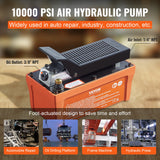 Fuel & Exhaust: VEVOR Air Hydraulic Pump, 10,000 PSI 1/2 Gal Reservoir, NPT 3/8" Oil Outlet, NPT 1/4" Inlet, 6.6 ft Pipe, Foot Actuated Hydraulic Pump Air Treadle for Auto Body Frame Machines and Pulling Post, Orange