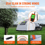 Caravan Accessories: VEVOR SUV Camping Tent, 8'-8' SUV Tent Attachment for Camping with Rain Layer and Carry Bag, PU2000mm Double Layer Truck Tent, Accommodate 6-8 Person, Rear Tent for Van Hatch Tailgate