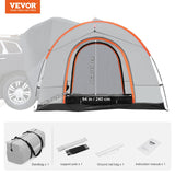 Caravan Accessories: VEVOR SUV Camping Tent, 8'-8' SUV Tent Attachment for Camping with Rain Layer and Carry Bag, PU2000mm Double Layer Truck Tent, Accommodate 6-8 Person, Rear Tent for Van Hatch Tailgate