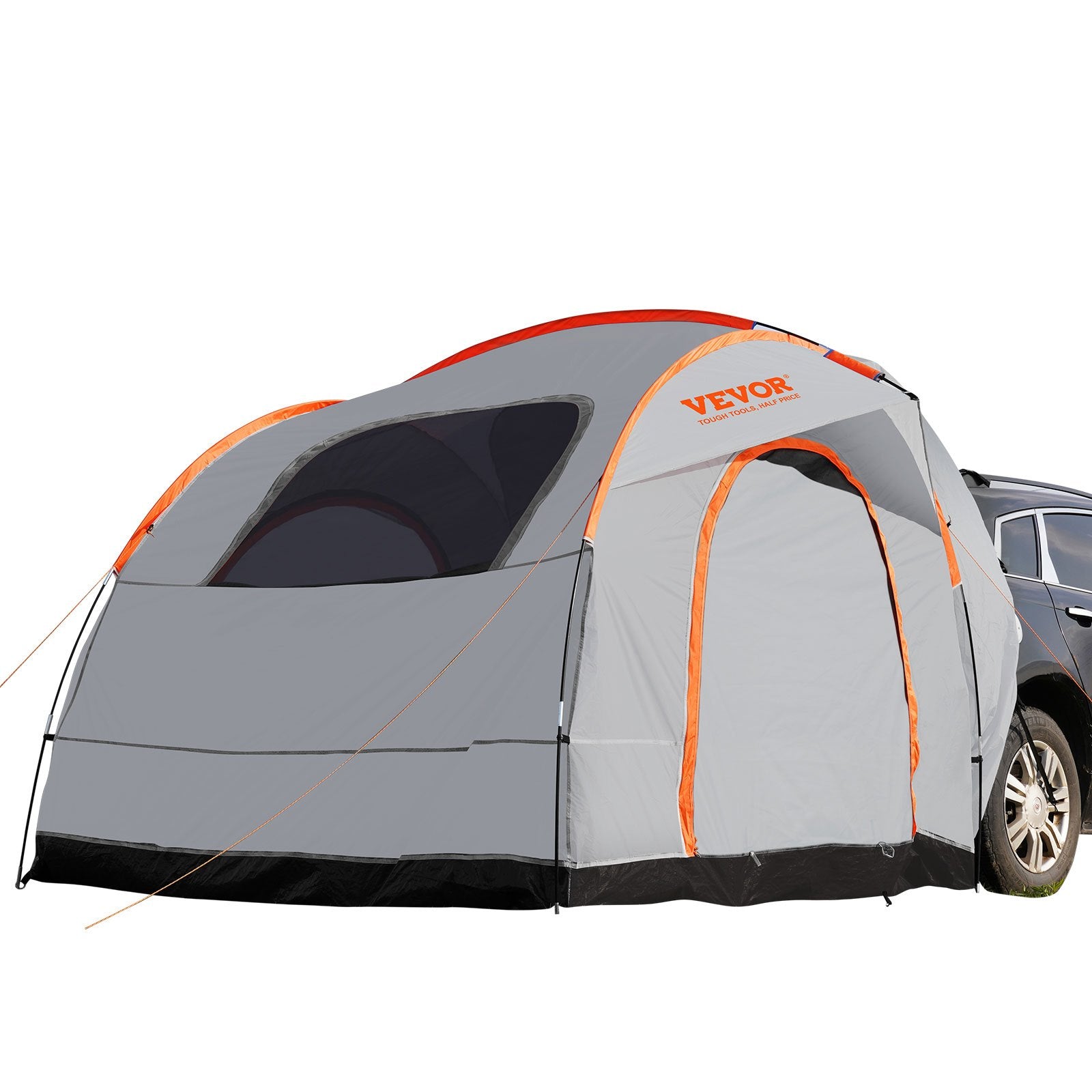 Caravan Accessories: VEVOR SUV Camping Tent, 8'-8' SUV Tent Attachment for Camping with Rain Layer and Carry Bag, PU2000mm Double Layer Truck Tent, Accommodate 6-8 Person, Rear Tent for Van Hatch Tailgate