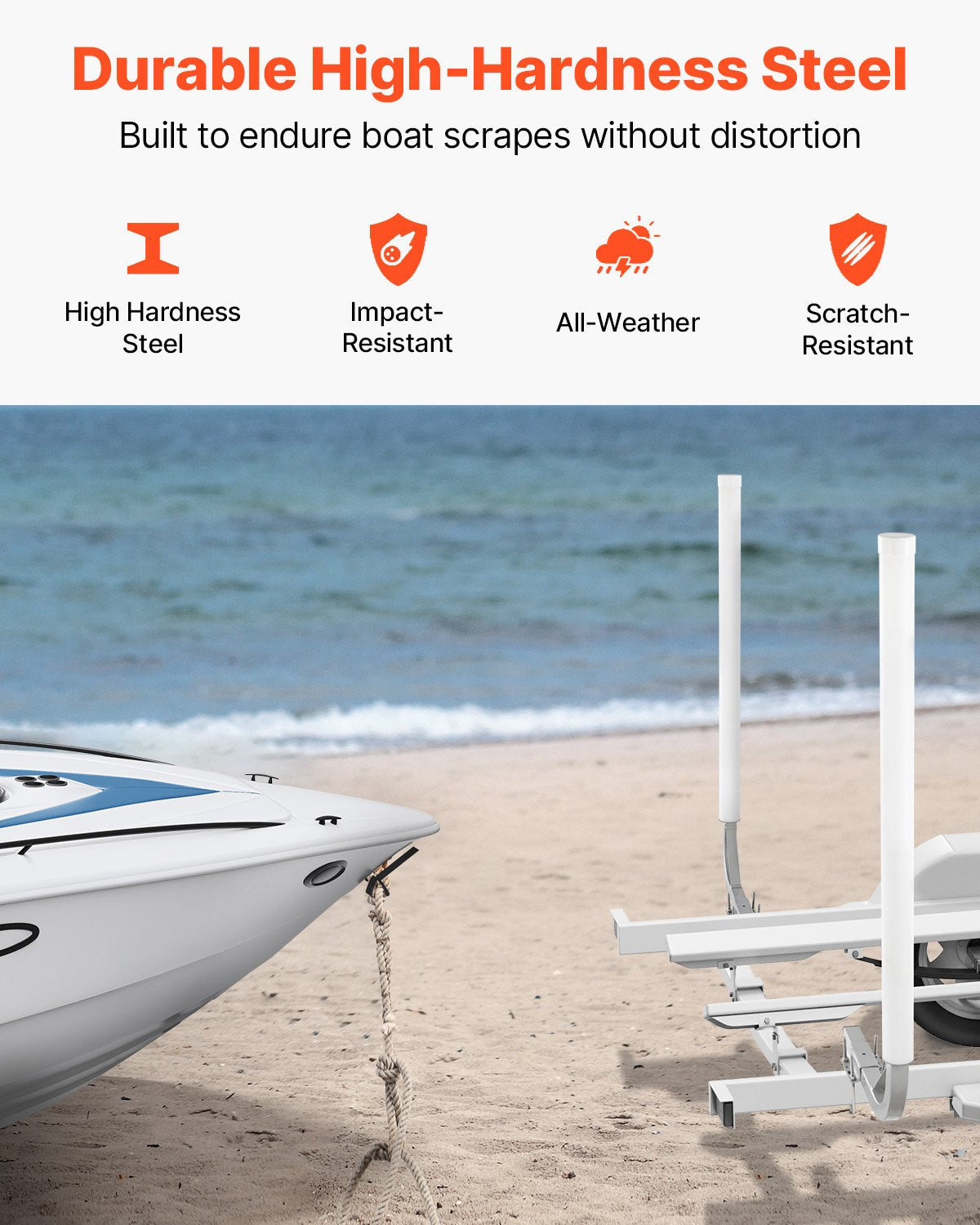 Boating Accessories: VEVOR Boat Trailer Guide, 1219.2mm Adjustable Design Trailer Guide Poles, 2PCS High-Hardness Steel Trailer Guide-Ons, Trailer Guides with PVC Pipes, for Ski Boat, Fishing Boat or Sailboat Trailer