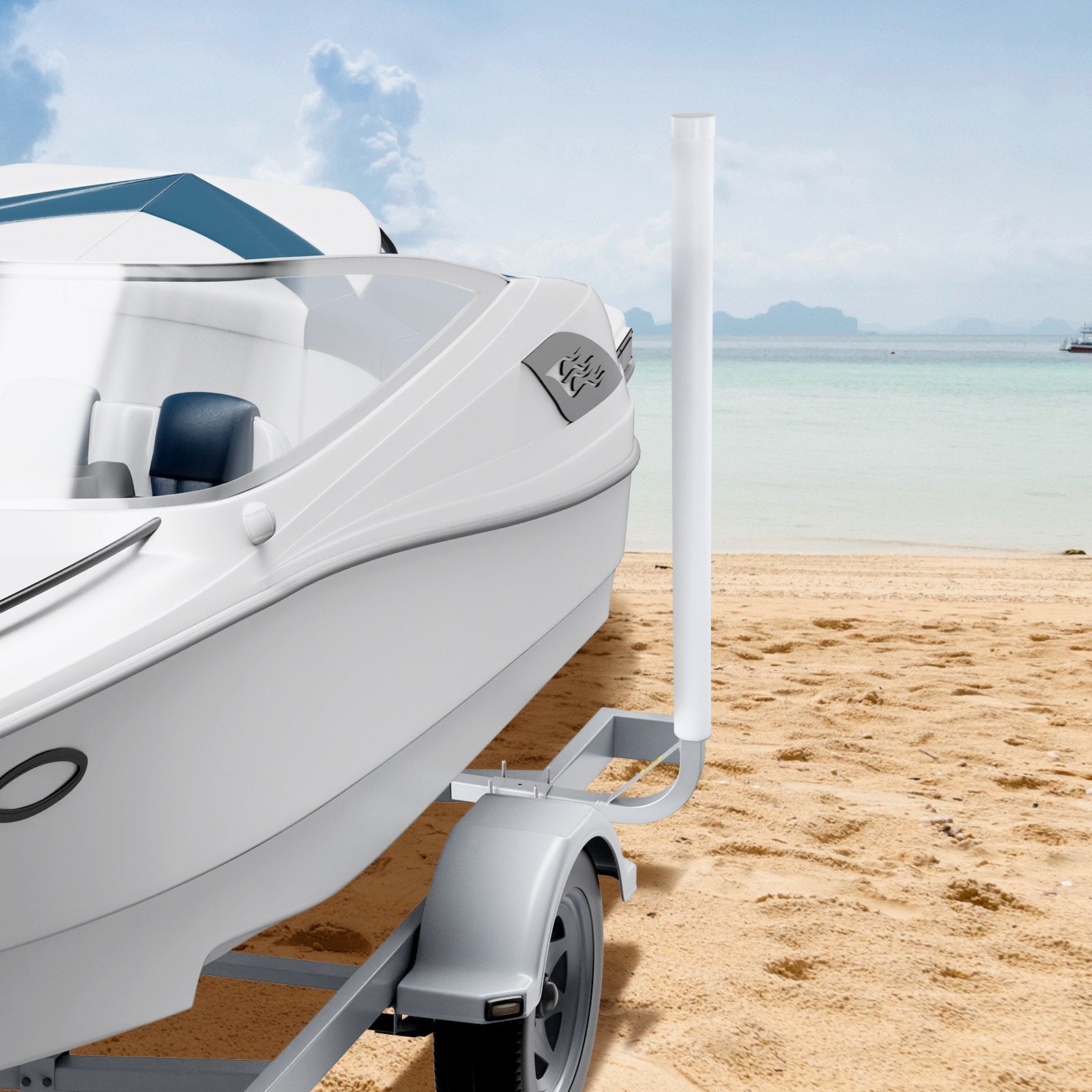 Boating Accessories: VEVOR Boat Trailer Guide, 1219.2mm Adjustable Design Trailer Guide Poles, 2PCS High-Hardness Steel Trailer Guide-Ons, Trailer Guides with PVC Pipes, for Ski Boat, Fishing Boat or Sailboat Trailer