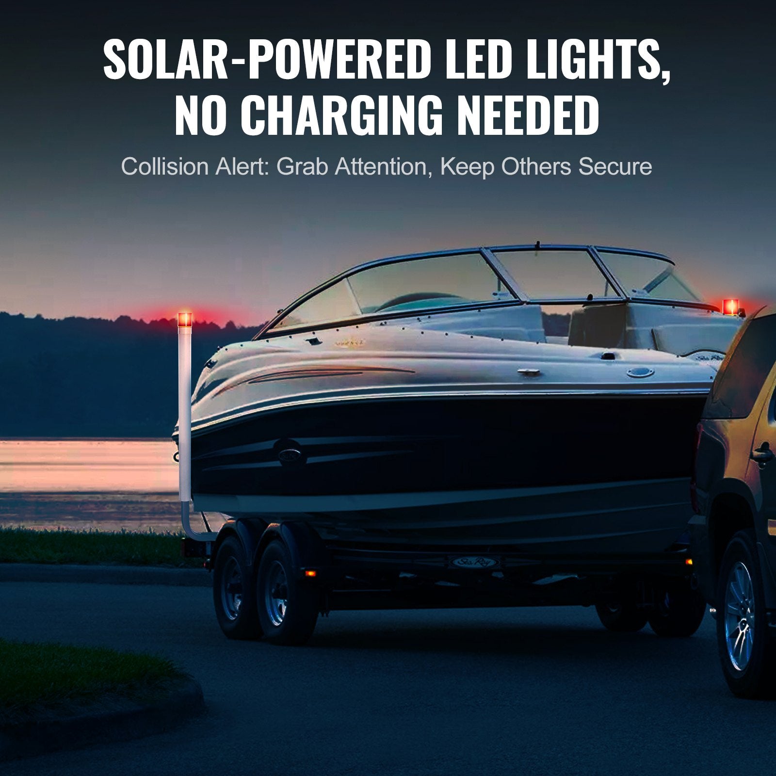 Caravan Accessories: VEVOR Boat Trailer Guide, 1.57M with LED Light Trailer Guide Poles, 2PCS Rustproof Galvanized Steel Trailer Guide ons, Trailer Guides with PVC Pipes, for Ski Boat, Fishing Boat or Sailboat Trailer