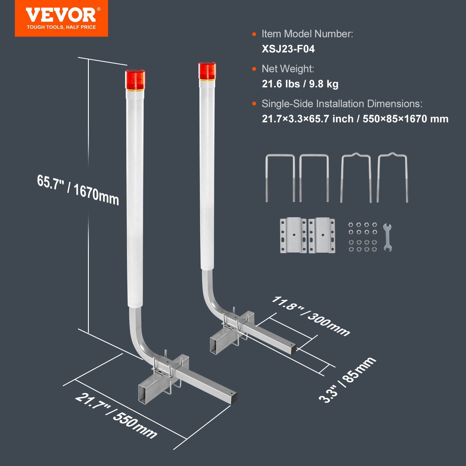 Caravan Accessories: VEVOR Boat Trailer Guide, 1.57M with LED Light Trailer Guide Poles, 2PCS Rustproof Galvanized Steel Trailer Guide ons, Trailer Guides with PVC Pipes, for Ski Boat, Fishing Boat or Sailboat Trailer