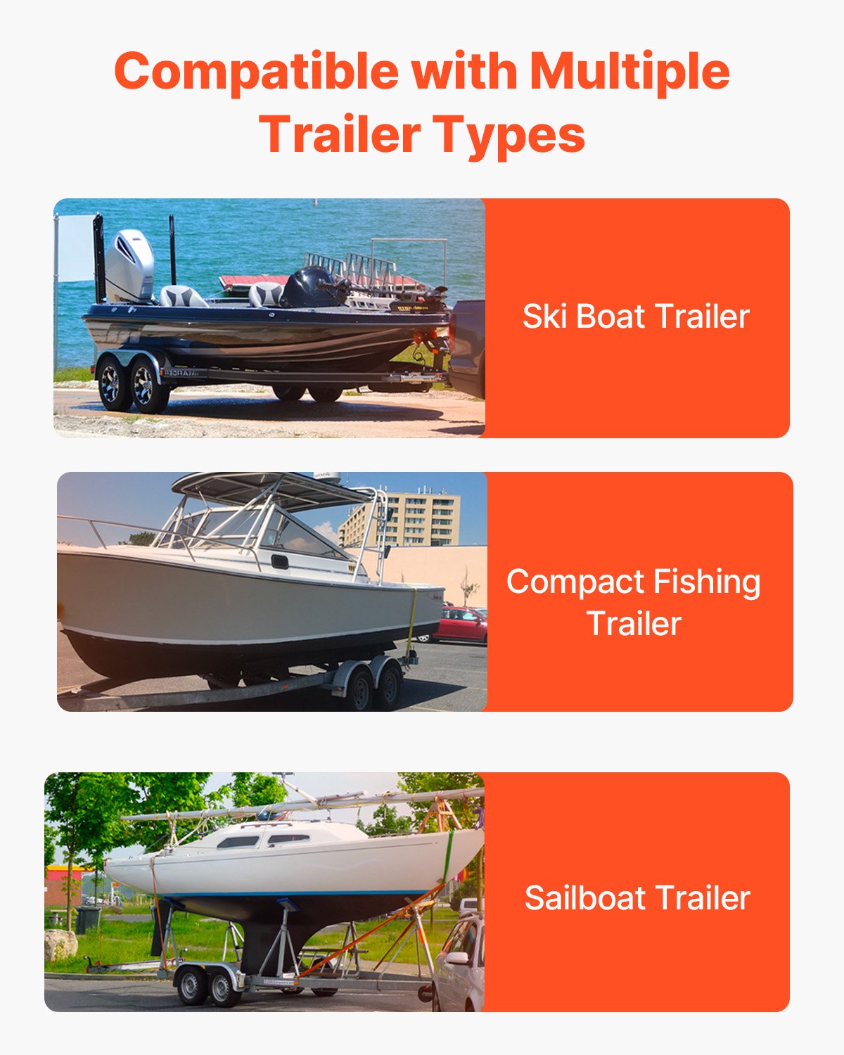 Caravan Accessories: VEVOR Boat Trailer Guide, 2PCS Adjustable Short Bunk Guide-Ons, Hardened Steel Trailer Guide Poles with Soft Cushion, Heavy Duty Roller Guide Design, for Ski Boat, Fishing Boat or Sailboat Trailer