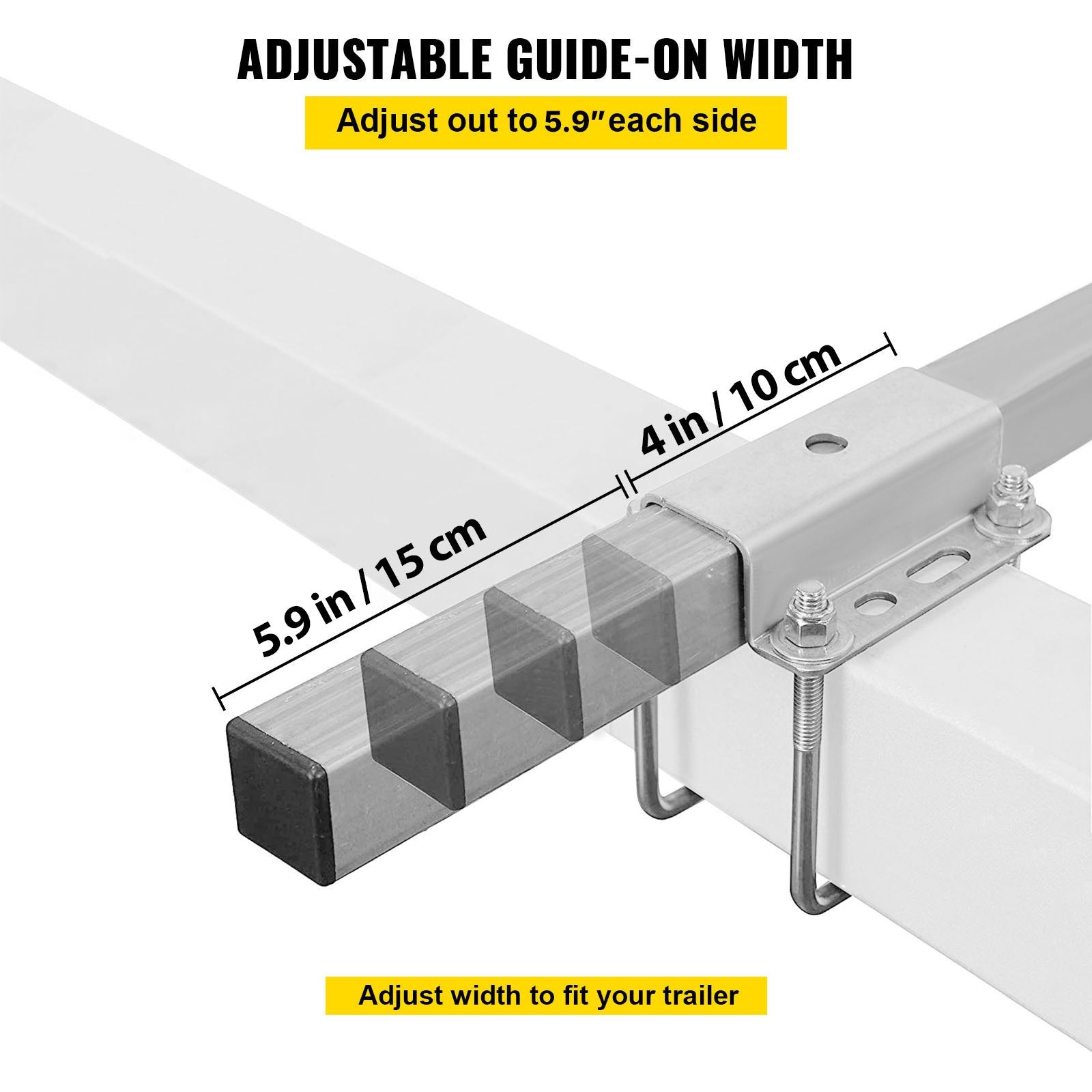 Boating Accessories: VEVOR Boat Trailer Guide on, 24"", One Pair Trailer Pontoon Bunk Board Guide-ons, Steel Trailer Guides, Complete Mounting Accessories Included, for Ski Boat, Fishing Boat or Sailboat Trailer
