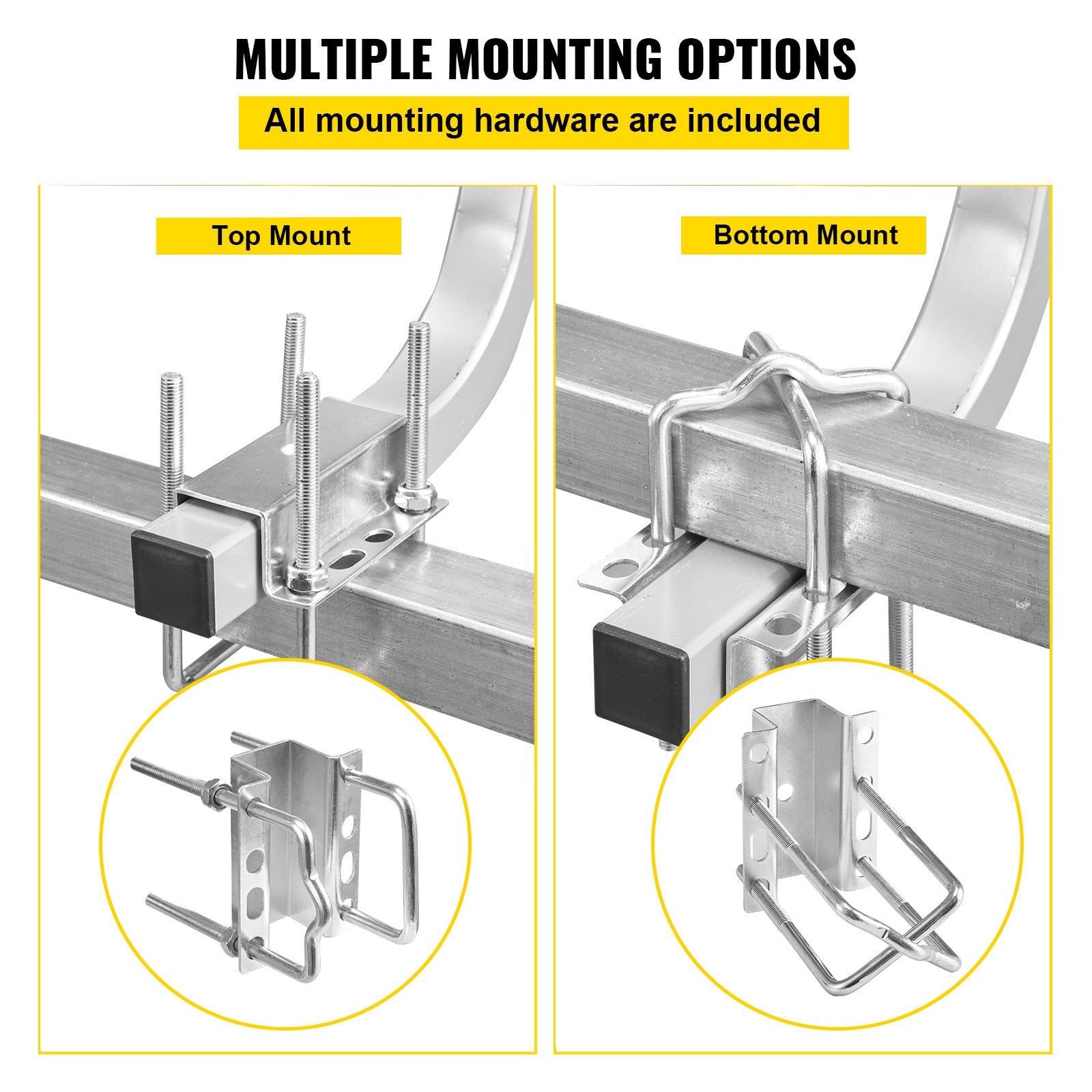 Boating Accessories: VEVOR Boat Trailer Guide on, 24"", One Pair Trailer Pontoon Bunk Board Guide-ons, Steel Trailer Guides, Complete Mounting Accessories Included, for Ski Boat, Fishing Boat or Sailboat Trailer