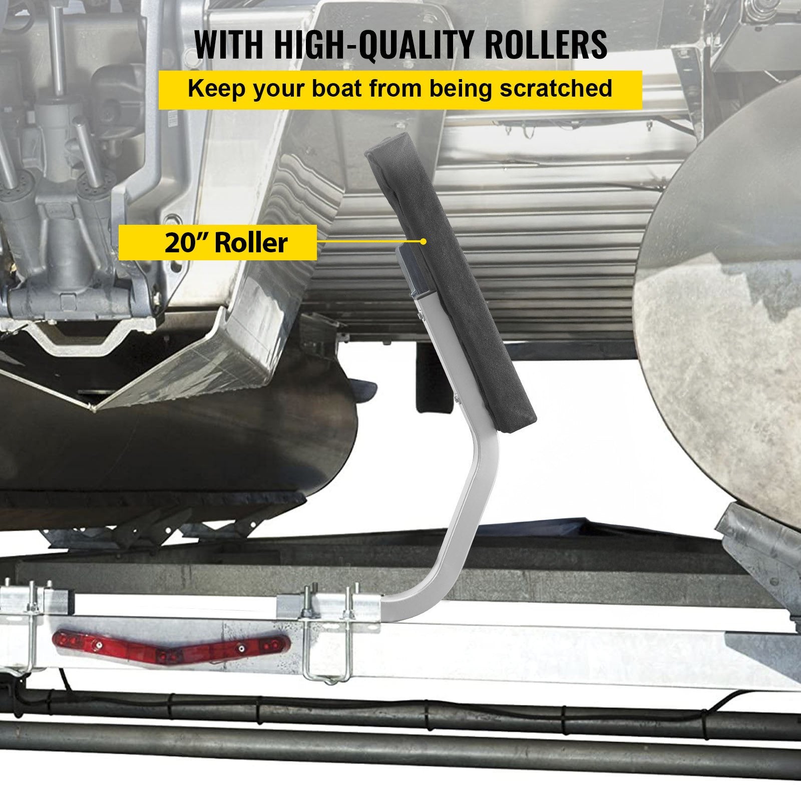 Boating Accessories: VEVOR Boat Trailer Guide on, 24"", One Pair Trailer Pontoon Bunk Board Guide-ons, Steel Trailer Guides, Complete Mounting Accessories Included, for Ski Boat, Fishing Boat or Sailboat Trailer