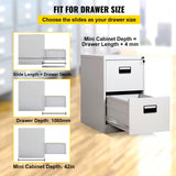Kitchen & Bathroom DIY: VEVOR Drawer Slides, 1 Pair 42 Inch Heavy Duty Drawer Slides, Ball Bearing Side Mount Drawer Hardware Slides, 500 LBS Load Capacity 3-Section Full Extension Drawer Slides for Smooth Slide, Less Noise