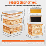 Beekeeping: VEVOR Bee Hive 20 Frame Bee Hives Starter Kit, Beeswax Coated Cedar Wood, 1 Deep + 1 Medium Bee Boxes Langstroth Beehive Kit, Transparent Acrylic Windows with Foundations for Beginners Pro Beekeepers