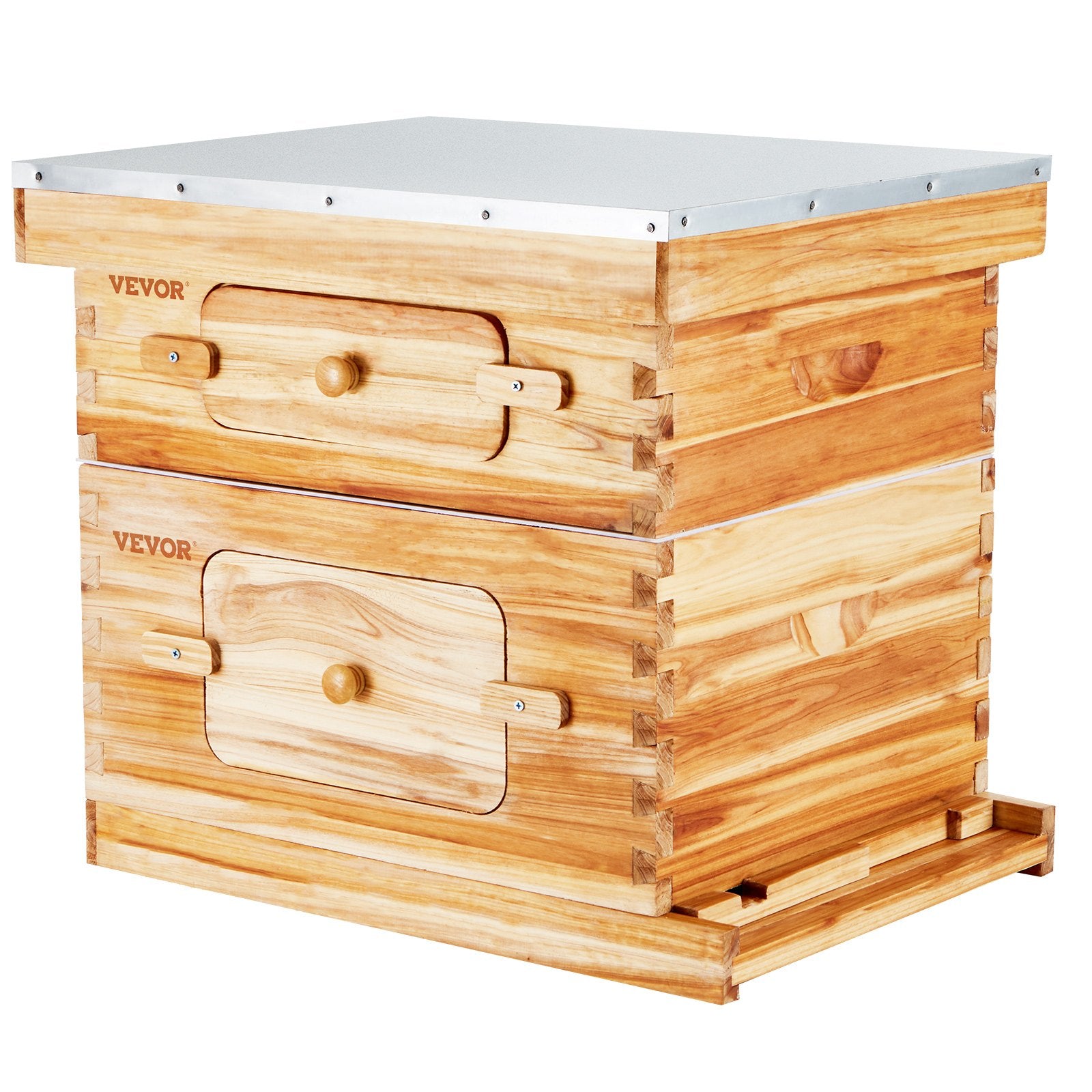 Beekeeping: VEVOR Bee Hive 20 Frame Bee Hives Starter Kit, Beeswax Coated Cedar Wood, 1 Deep + 1 Medium Bee Boxes Langstroth Beehive Kit, Transparent Acrylic Windows with Foundations for Beginners Pro Beekeepers