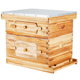 Beekeeping: VEVOR Bee Hive 20 Frame Bee Hives Starter Kit, Beeswax Coated Cedar Wood, 1 Deep + 1 Medium Bee Boxes Langstroth Beehive Kit, Transparent Acrylic Windows with Foundations for Beginners Pro Beekeepers