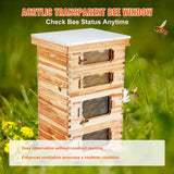 Beekeeping: VEVOR Bee Hive 40 Frame Bee Hives Starter Kit, Beeswax Coated Cedar Wood, 2 Deep + 2 Medium Bee Boxes Langstroth Beehive Kit, Transparent Acrylic Windows with Foundations for Beginners Pro Beekeepers