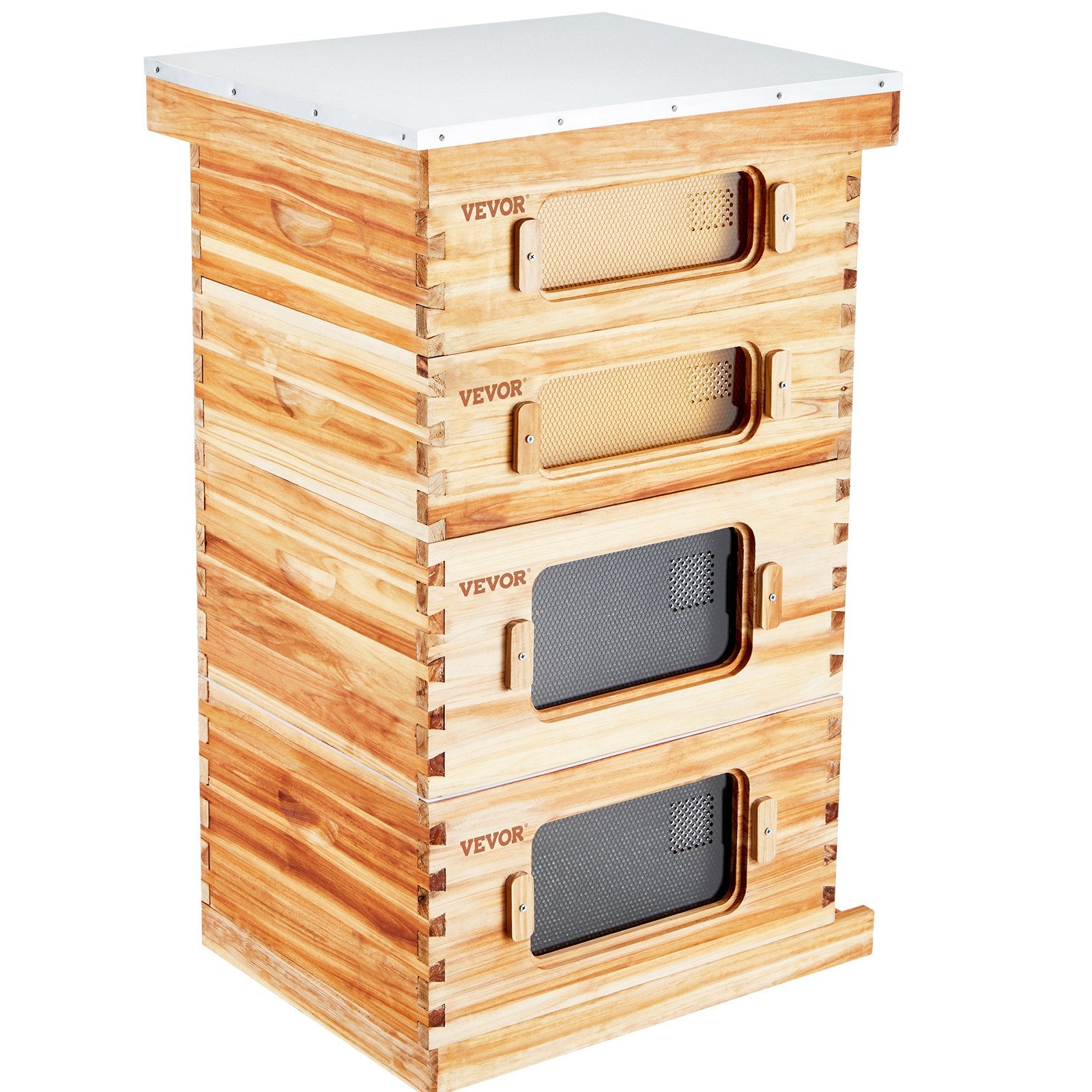 Beekeeping: VEVOR Bee Hive 40 Frame Bee Hives Starter Kit, Beeswax Coated Cedar Wood, 2 Deep + 2 Medium Bee Boxes Langstroth Beehive Kit, Transparent Acrylic Windows with Foundations for Beginners Pro Beekeepers