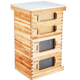 Beekeeping: VEVOR Bee Hive 40 Frame Bee Hives Starter Kit, Beeswax Coated Cedar Wood, 2 Deep + 2 Medium Bee Boxes Langstroth Beehive Kit, Transparent Acrylic Windows with Foundations for Beginners Pro Beekeepers