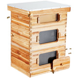 Beekeeping: VEVOR Bee Hive 30 Frame Bee Hives Starter Kit, Beeswax Coated Fir Wood, 2 Deep + 1 Medium Bee Boxes Langstroth Beehive Kit, Transparent Acrylic Windows with Foundations for Beginners Pro Beekeepers