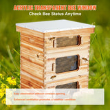 Beekeeping: VEVOR Bee Hive 30 Frame Bee Hives Starter Kit, Beeswax Coated Fir Wood, 2 Deep + 1 Medium Bee Boxes Langstroth Beehive Kit, Transparent Acrylic Windows with Foundations for Beginners Pro Beekeepers