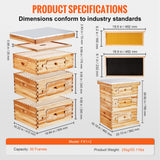 Beekeeping: VEVOR Bee Hive 30 Frame Bee Hives Starter Kit, Beeswax Coated Fir Wood, 2 Deep + 1 Medium Bee Boxes Langstroth Beehive Kit, Transparent Acrylic Windows with Foundations for Beginners Pro Beekeepers
