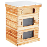 Beekeeping: VEVOR Bee Hive 30 Frame Bee Hives Starter Kit, Beeswax Coated Fir Wood, 2 Deep + 1 Medium Bee Boxes Langstroth Beehive Kit, Transparent Acrylic Windows with Foundations for Beginners Pro Beekeepers