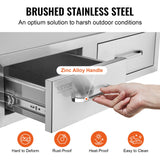 BBQ Tools: VEVOR Outdoor Kitchen Drawers 30" W x 10" H x 20" D, Horizontal Double BBQ Access Drawers Stainless Steel with Handle, BBQ Island Drawers for Outdoor Kitchens or Patio Grill Station