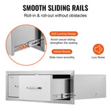 BBQ Tools: VEVOR Outdoor Kitchen Drawers 30" W x 10" H x 20" D, Horizontal Double BBQ Access Drawers Stainless Steel with Handle, BBQ Island Drawers for Outdoor Kitchens or Patio Grill Station