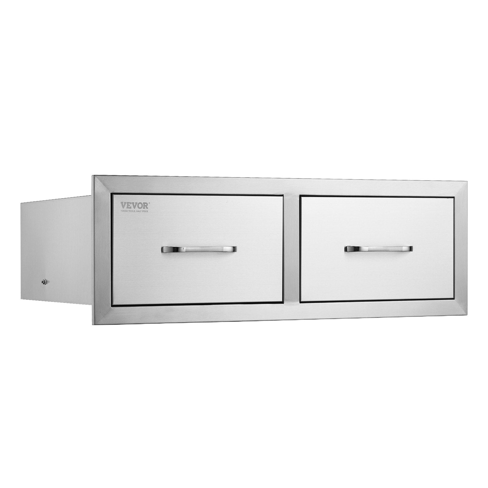 BBQ Tools: VEVOR Outdoor Kitchen Drawers 30" W x 10" H x 20" D, Horizontal Double BBQ Access Drawers Stainless Steel with Handle, BBQ Island Drawers for Outdoor Kitchens or Patio Grill Station