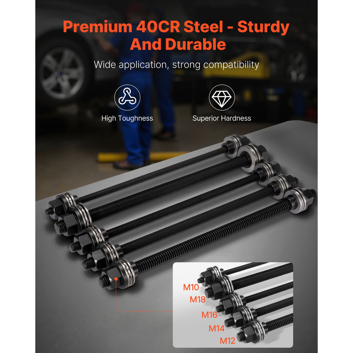 Pull and Press Sleeve Kit, 27 PCS, Steel Bush Removal Insertion Sleeve Tools with Carrying Case, Compatible with LCV and HGV Engines, for Removing and Installing Bushings, Bearings, and Seals