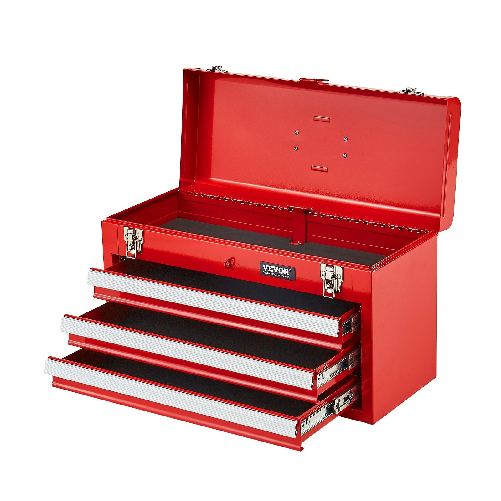 Basketball & Basketball Accessories: VEVOR Tool Box 520 mm Portable Metal Tool Box 3 Drawers Tool Organizer Red