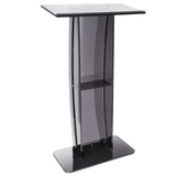 Coat Racks: VEVOR Acrylic Podium, 47" Tall, Acrylic Podium Stand with Wide Reading Surface & Storage Shelf, Floor-standing Clear Pulpits Acrylic for Church Office School, Black