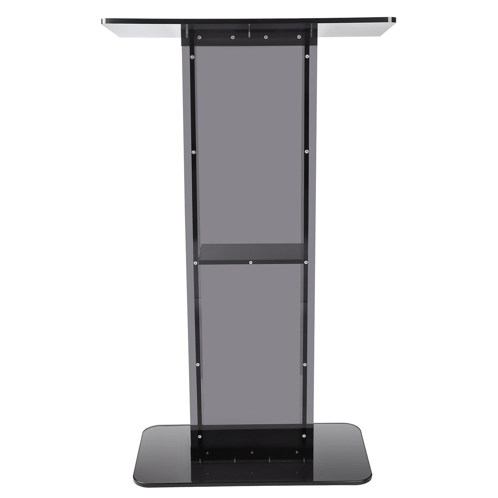 Coat Racks: VEVOR Acrylic Podium, 47" Tall, Acrylic Podium Stand with Wide Reading Surface & Storage Shelf, Floor-standing Clear Pulpits Acrylic for Church Office School, Black