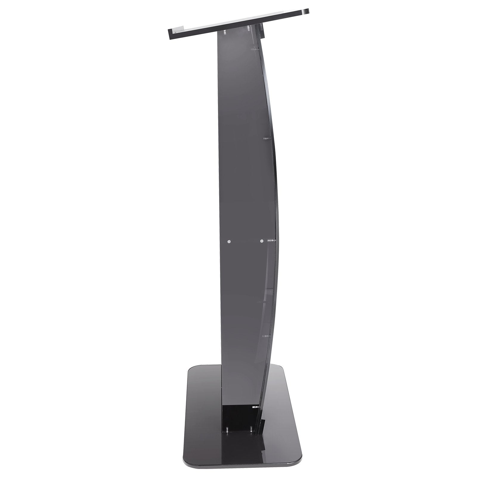 Coat Racks: VEVOR Acrylic Podium, 47" Tall, Acrylic Podium Stand with Wide Reading Surface & Storage Shelf, Floor-standing Clear Pulpits Acrylic for Church Office School, Black