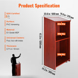 Desk Accessories: VEVOR Podium Stand, 47 in Hostess Stand with 4 Rolling Wheels, Wood Podium with Storage Shelves, and Slant Desktop, Lecterns & Podiums for Church, Office, School, Home, Brown