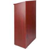 Desk Accessories: VEVOR Podium Stand, 47 in Hostess Stand with 4 Rolling Wheels, Wood Podium with Storage Shelves, and Slant Desktop, Lecterns & Podiums for Church, Office, School, Home, Brown