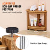 Portable Toilets & Showers: VEVOR Corner Shower Bench, 16.5" Height 12.8" Radius, Faux Wood Grain Polystyrene, 158KGS with Storage Shelf, Water Resistant, Shower Stool for Inside & Outside Shower, for Bathroom, Living Room