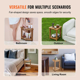 Portable Toilets & Showers: VEVOR Corner Shower Bench, 16.5" Height 12.8" Radius, Faux Wood Grain Polystyrene, 158KGS with Storage Shelf, Water Resistant, Shower Stool for Inside & Outside Shower, for Bathroom, Living Room