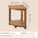 Portable Toilets & Showers: VEVOR Corner Shower Bench, 16.5" Height 12.8" Radius, Faux Wood Grain Polystyrene, 158KGS with Storage Shelf, Water Resistant, Shower Stool for Inside & Outside Shower, for Bathroom, Living Room